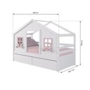 Ver imagem 5 de Cama Casinha Dos Sonhos com 02 Gavetas Madeira Maciça Branco/ Rosa Megamobilia