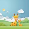 Papel de Parede Baby Painel Girafinhas - 1