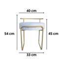 Ver imagem 2 de Puff Iva Banqueta Penteadeira Quarto Sala Camarim Dourado Cinza-escuro