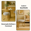 Ver imagem 5 de Puff Iva Banqueta Penteadeira Quarto Sala Camarim Dourado Cinza-escuro