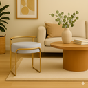 Ver imagem 1 de Puff Iva Banqueta Penteadeira Quarto Sala Camarim Dourado Cinza-escuro