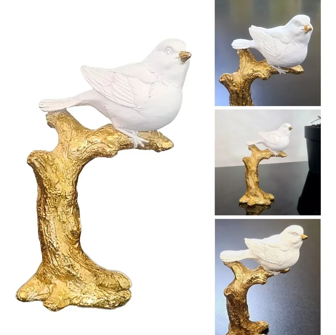 Ver imagem 3 de Escultura Decorativa Pássaro Poliresina Castiçal 16x9