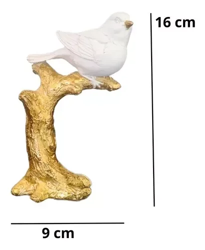 Escultura Decorativa Pássaro Poliresina Castiçal 16x9 - 5