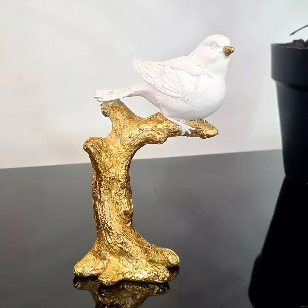 Ver imagem 2 de Escultura Decorativa Pássaro Poliresina Castiçal 16x9