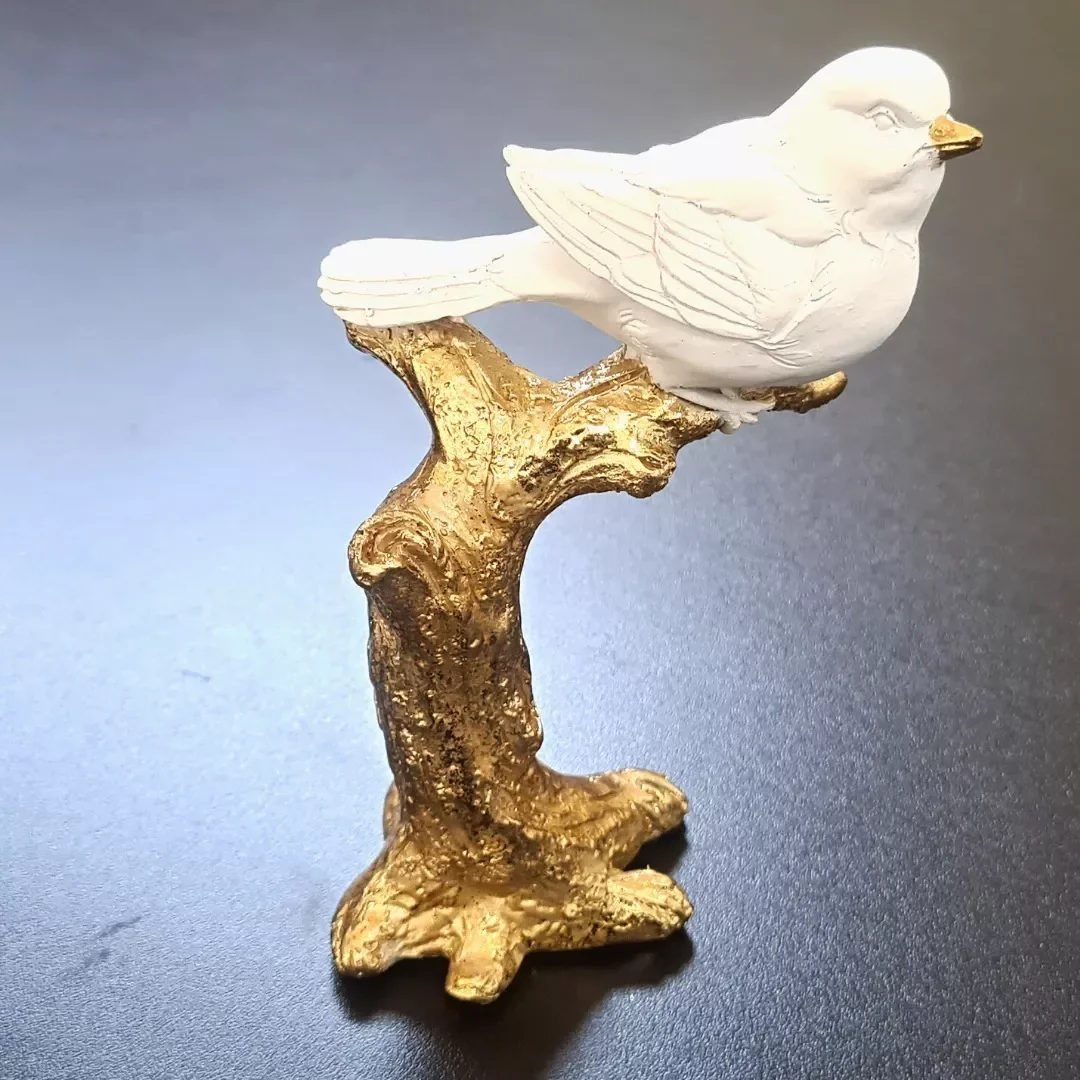 Escultura Decorativa Pássaro Poliresina Castiçal 16x9 - 4