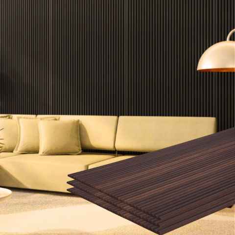 Painel Ripado Canelado/ondulado Tabaco 2750 X 445 X 9mm - Caixa com 4 Painéis = 5m2