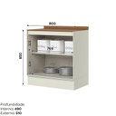 Ver imagem 4 de Balcão com Tampo 2 Gavetas 80cm MDF Linha Fineze Bege/Areia/Cinamomo
