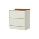 Ver imagem 3 de Balcão com Tampo 2 Gavetas 80cm MDF Linha Fineze Bege/Areia/Cinamomo