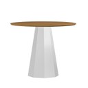 Ver imagem 1 de Mesa Sala de Jantar 100cm Tampo Redondo sem Vidro Isis Branco/Off White/Ype