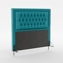 Ver imagem 1 de Cabeceira Estofada Decorativa Pegasus Para Cama Box 160 Para Cama Queen Sued Azul Turquesa Aradecor