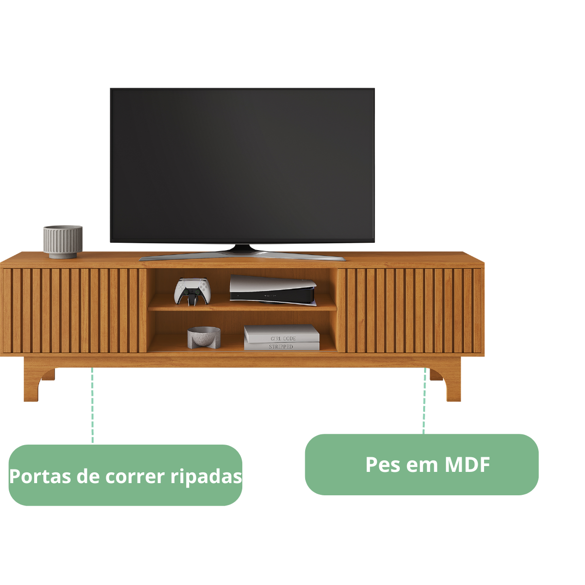 Rack para Tv 2 Portas Trunfo Jcm Cinamomo - 4