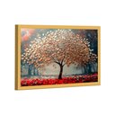 Ver imagem 1 de Quadro Decorativo Árvore Dourada com Lindas Folhas 150x100cm Moldura Dourada