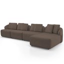 Ver imagem 6 de Sofá 5 Lugares com Chaise Direito Sala Living 328cm Arlo F04 Veludo Marrom - Lyam Decor