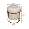 Puff Redondo Decorativo para Sala Argola Mia Bege Base Pés Bronze - 4