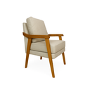 Ver imagem 2 de Conjunto Poltrona Flavia Estilo Mona Linho Bege Pés Madeira