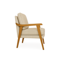 Ver imagem 3 de Conjunto Poltrona Flavia Estilo Mona Linho Bege Pés Madeira