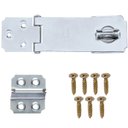 Ver imagem 3 de Dobradiça Porta Cadeado Fecho Trinco Zincado 3,5" para Portão Gaveta Armário | Silvana