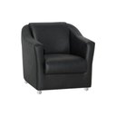 Ver imagem 2 de Kit 2 Poltronas Decorativa Biane Couro Preto Pés Cromado Ms Decor