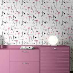 Papel de Parede Adesivo Lavável Quarto Feminino Juvenil Rosa Paris Teen - 4