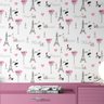 Papel de Parede Adesivo Lavável Quarto Feminino Juvenil Rosa Paris Teen - 1