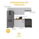 Ver imagem 5 de Armário de Cozinha Modulada Compacta Fidelitá Nara 100% MDF 4 Peças 280cm 10 Portas 2 Gavetas com
