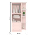 Ver imagem 6 de Quarto Bebe Infantil Doce Sonho Berço Reto Rodizio e Guarda Roupas 2 Portas 3 Gavetas Qmovi