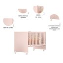 Ver imagem 4 de Quarto Bebe Infantil Doce Sonho Berço Reto Rodizio e Guarda Roupas 2 Portas 3 Gavetas Qmovi