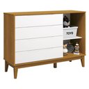 Ver imagem 3 de Cômoda com Porta Classic Elfe Branco Acetinado Savana Amadeirado - Reller