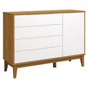 Ver imagem 1 de Cômoda com Porta Classic Elfe Branco Acetinado Savana Amadeirado - Reller