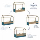 Ver imagem 3 de Cama Infantil Montessoriana sem Colchão Linha Infanto Aveiro Oak/Azul Secreto CCM010 Completa Móveis