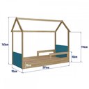Ver imagem 5 de Cama Infantil Montessoriana sem Colchão Linha Infanto Aveiro Oak/Azul Secreto CCM010 Completa Móveis