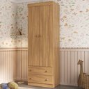 Ver imagem 1 de Guarda-roupa Infantil 62cm 2 Portas e 2 Gavetas Encanto Multimóveis Mp4446 Madeirado
