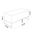 Ver imagem 5 de Puff Decorativo Sala de Estar Cléo 90cm Base de Ferro Preto W01 Linho Verde- Lyam Decor