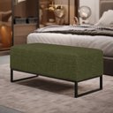 Ver imagem 1 de Puff Decorativo Sala de Estar Cléo 90cm Base de Ferro Preto W01 Linho Verde- Lyam Decor