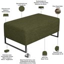 Ver imagem 4 de Puff Decorativo Sala de Estar Cléo 90cm Base de Ferro Preto W01 Linho Verde- Lyam Decor