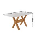 Ver imagem 2 de Mesa Sala de Jantar Star 120cm Tampo Canto Moeda Laqueado com Vidro Mobillare