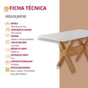 Ver imagem 4 de Mesa Sala de Jantar Star 120cm Tampo Canto Moeda Laqueado com Vidro Mobillare