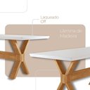 Ver imagem 3 de Mesa Sala de Jantar Star 120cm Tampo Canto Moeda Laqueado com Vidro Mobillare