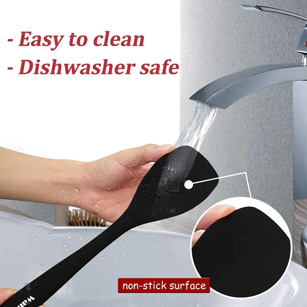 Colher de Silicone Walfos, Colher Essencial para Cozinha de Grau Alimentar, Resistente, Flexível - 4