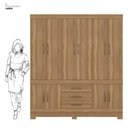 Ver imagem 4 de Guarda Roupa Casal 10 Portas e 3 Gavetas Hungria - Amêndola Touch