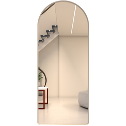 Espelho Grande Oval Base Reta com Moldura Metal Corpo Inteiro 170 X 70 Cm C/suporte de Chão - 3