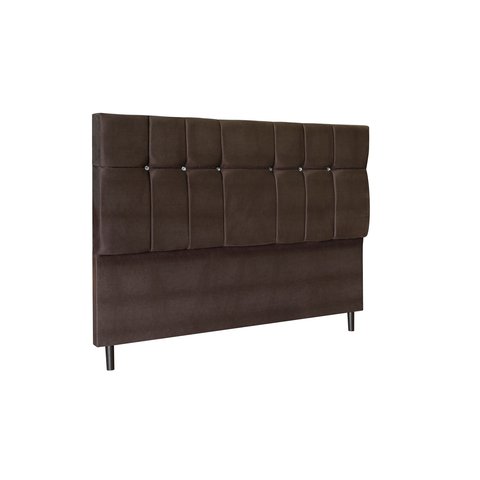 Cabeceira Opala Marrom Estofada para Cama Box Casal King Size 195cm Quarto Luxo Jbe Móveis