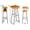 Ver imagem 4 de Jogo Mesa Bistrô 2 Banquetas Alta com Encosto Bar Cozinha Balcão - Édecasamóveis