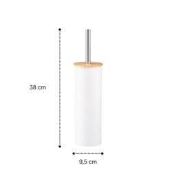 Escova Sanitária com Suporte Branco e Tampa de Bambu - 2
