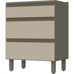 Balcão Henn Connect 3 Gavetas Sem Tampo 60 cm C63-35 - 1 Balcão Henn Connect 3 Gavetas Sem Tampo 60 cm C63-35 - 1