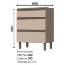 Ver imagem 2 de Balcão Henn Connect 3 Gavetas Sem Tampo 60 cm C63-35