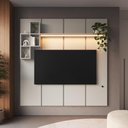 Ver imagem 1 de Painel para TV até 55 Polegadas com LED 1 Prateleira e 4 Nichos Multimóveis Crpro-PTV024 Arenas