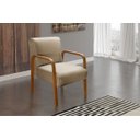 Ver imagem 2 de Kit 02 Poltronas Anita Cadeira Decorativa Recepção Escritório Quarto Sala - Linho Marrom