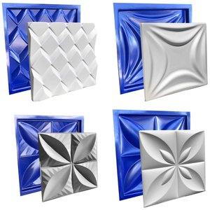 Conjunto 4 Formas 3d Gesso E Cimento Abs Azul 1mm 