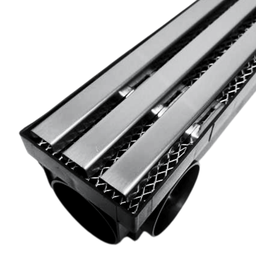 Ralo Trilho Linear Inox 1 Metro X 8 Cm Quintal Varanda Coleta de Água da Chuva Multi Saídas 50mm ( 8 - 3